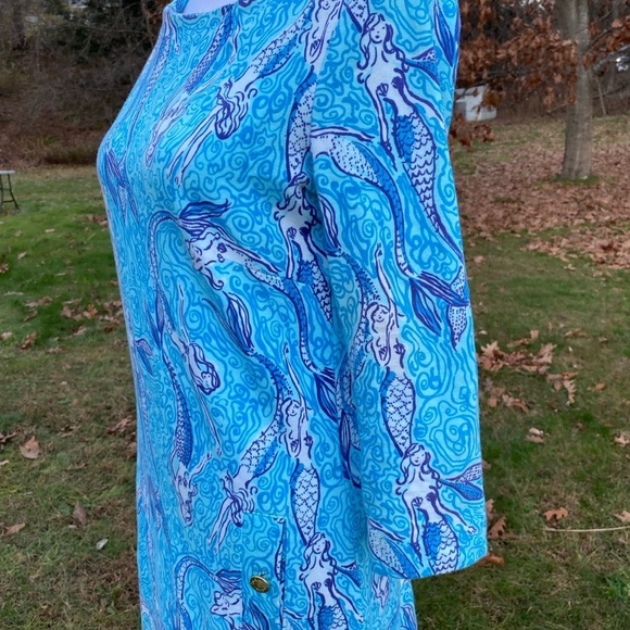 Lilly Pulitzer Hayley Dress Blue Size XSmall Mermaid - Picture 6 of 9